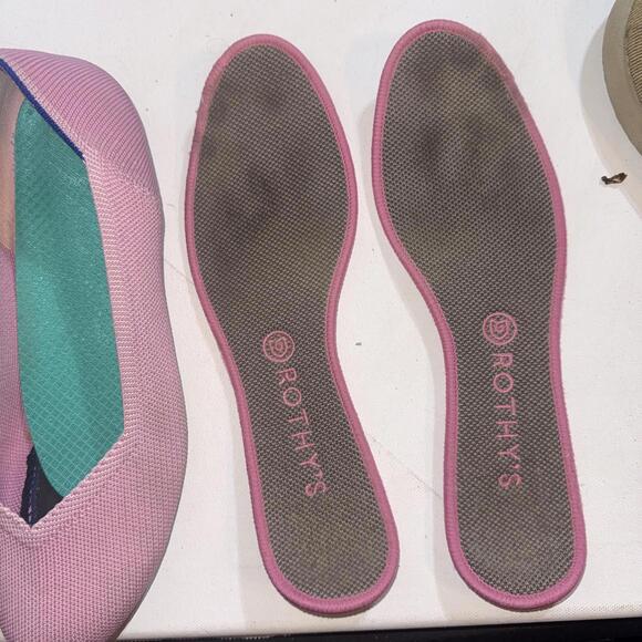 Rothy's Flat Pink Minimalist Old Money Round Toe Slip On Ballet Shoes Size 10.5 - Picture 14 of 15